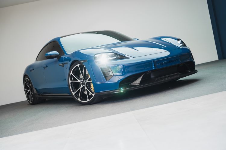Porsche Taycan 2021 4S 4WD Sedan ไฟฟ้า ไม่ติดแก๊ส เกียร์อัตโนมัติ ฟ้า รูปที่ 3