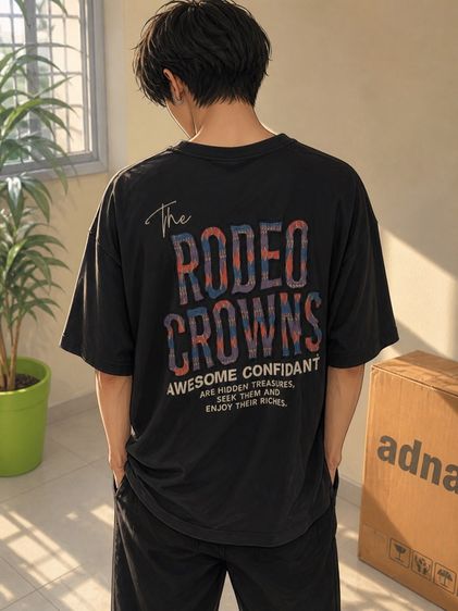 ดำ แขนสั้น เสื้อยืดคอตตอน