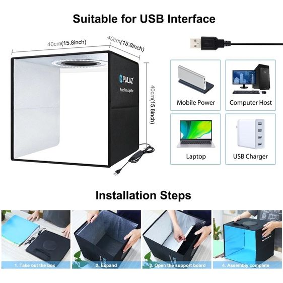 กล่องถ่ายภาพสินค้า PULUZ Light Box ขนาด 40x40 CM รูปที่ 7
