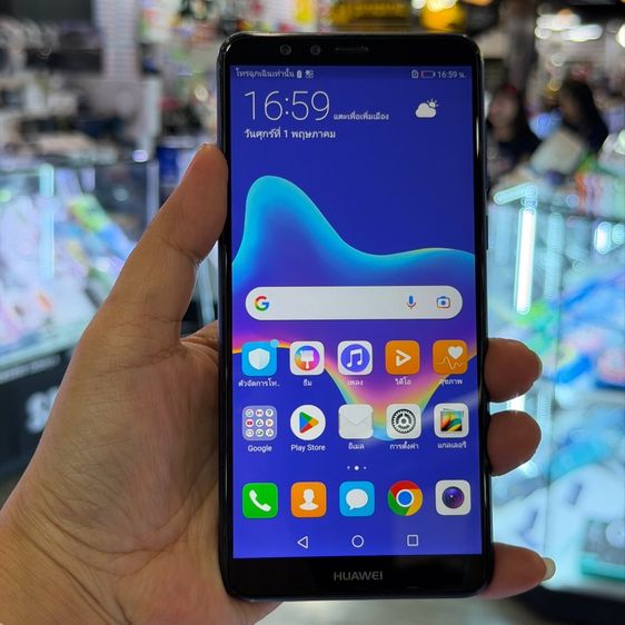 Huawei Y9 2018 สีฟ้า เครื่องศูนย์ สภาพสวยมาก จอ5.93นิ้ว แรม3รอม32 Kirin659 กล้องคู่หลัง🔥🔥