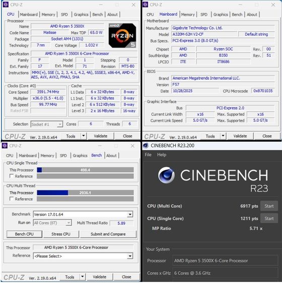 ชุด Mainboard+CPU - Gigabyte A320M-S2H V2 + AMD Ryzen 5 3500X รูปที่ 10