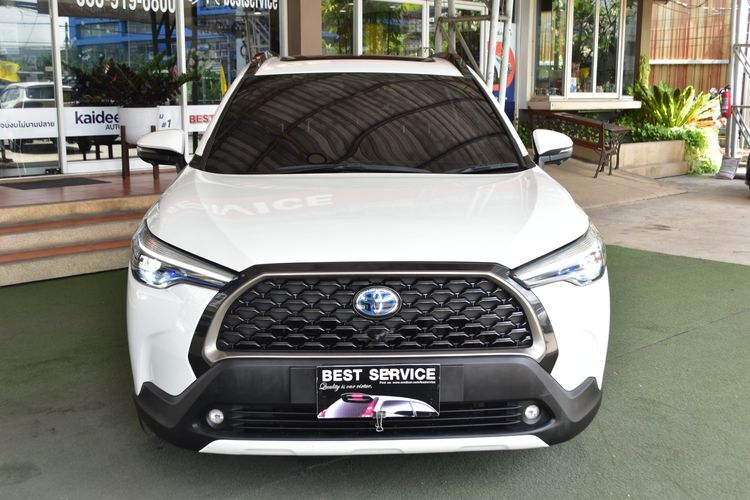 Toyota Corolla Cross 2022 1.8 Hybrid Premium Safety Utility-car ไฮบริด ไม่ติดแก๊ส เกียร์อัตโนมัติ ขาว รูปที่ 2