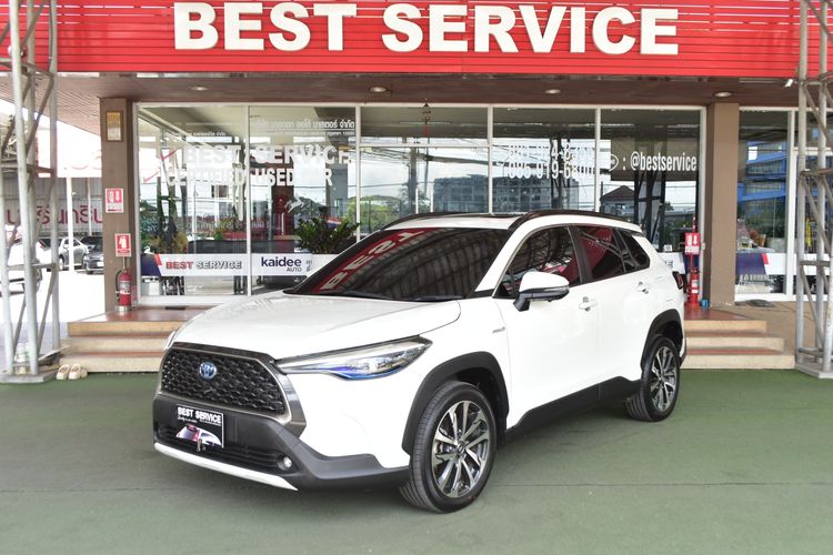 Toyota Corolla Cross 2022 1.8 Hybrid Premium Safety Utility-car ไฮบริด ไม่ติดแก๊ส เกียร์อัตโนมัติ ขาว