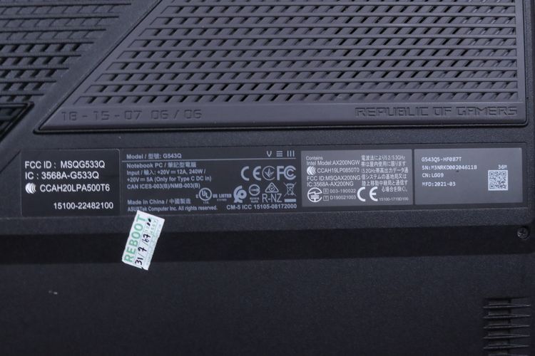 ASUS ROG STRIX SCAR 15 G543QS RYZEN 7 5800H+RTX 3080 Ram16.1TB รูปที่ 15