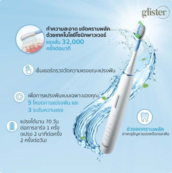 แปรงสีฟันไฟฟ้า กลิสเทอร์ มัลติ-แอ็คชั่น จากแอมเวย์ ใหม่ในซีล รูปที่ 3