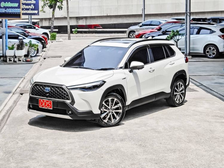 รถ Toyota Corolla Cross 1.8 Hybrid Premium Safety สี ขาว