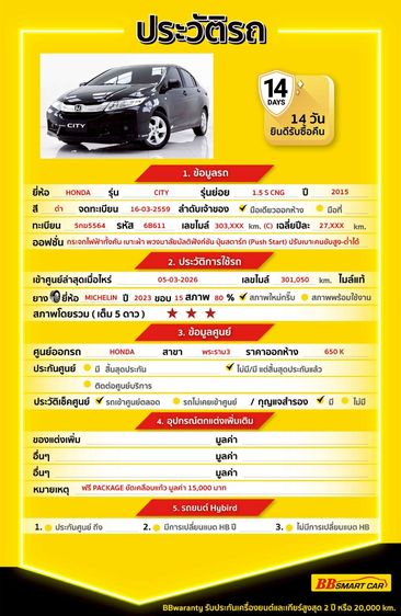 Honda City 2015 1.5 S CNG Sedan เบนซิน NGV เกียร์อัตโนมัติ ดำ รูปที่ 2