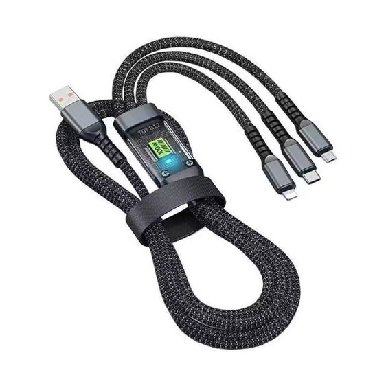 สายชาร์จ 3 in 1 ชาร์จเร็ว 6A ใช้ได้กับ USB  Type C  ไมโคร 100 W รูปที่ 15