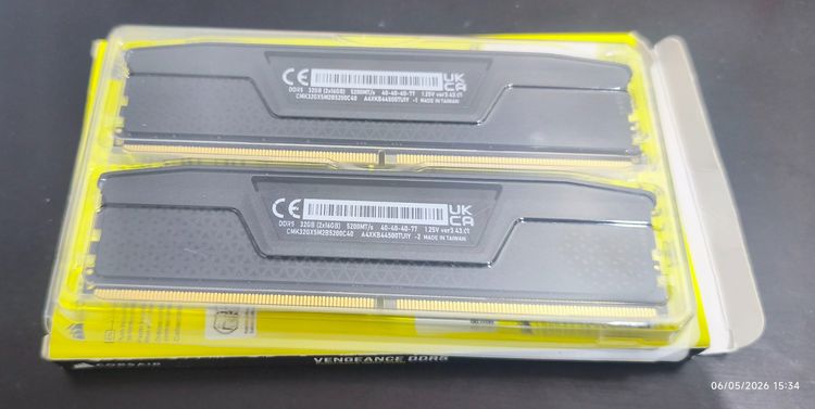 ที่เก็บข้อมูลและเมมโมรี่การ์ด RAM Corsair Vengeance DDR5 32GB (16GBx2) 5200MHz