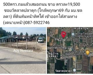 500ตรว.ถมแล้ว ขาย ตรว.19,5000 ซอยลาดปลาดุก ใกล้มบ.พฤกษา69