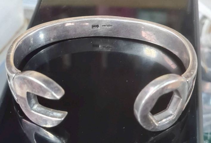 กำไลประแจปากตาย เบอร์ 10 เป็นเงินเป็นทอง 925 Sterling Silver 925 จากยุโรป ใส่เท่ห์ หายาก รูปที่ 8