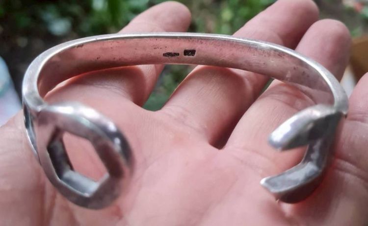 กำไลประแจปากตาย เบอร์ 10 เป็นเงินเป็นทอง 925 Sterling Silver 925 จากยุโรป ใส่เท่ห์ หายาก รูปที่ 3