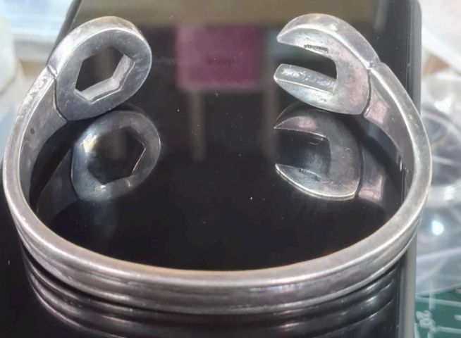 กำไลประแจปากตาย เบอร์ 10 เป็นเงินเป็นทอง 925 Sterling Silver 925 จากยุโรป ใส่เท่ห์ หายาก รูปที่ 9