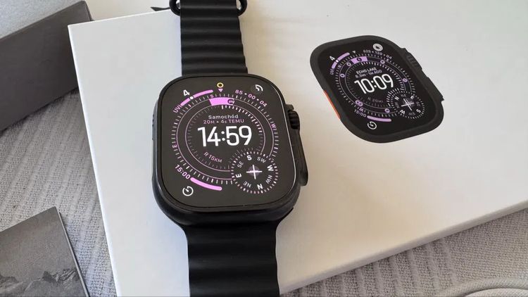 ยาง Apple Watch Ultra 3 ขนาด 49 มม. สีดำไทเทเนียม สายสีดำ Ocean รุ่น A3281 รับประกันสภาพเหมือนใหม่
