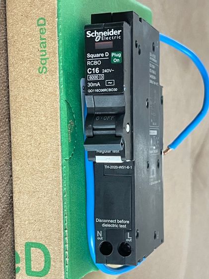 เบรกเกอร์กันดูด Schneider RCBO 16A มือสอง สภาพกริ๊บ ใช้งานปกติ