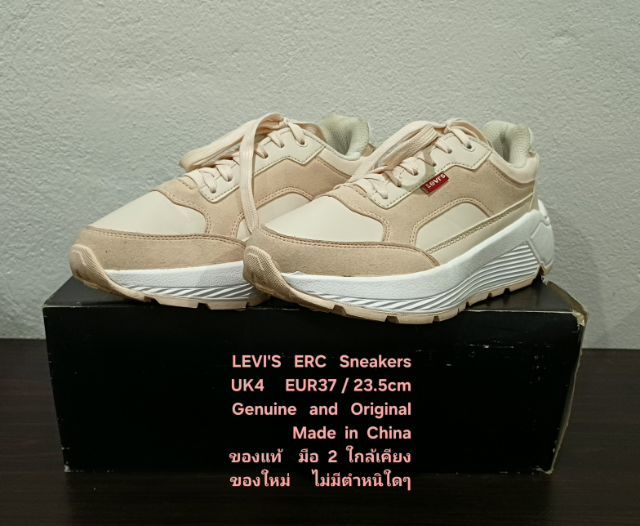 LEVI'S ERC Sneakers, Women's UK4 EU37(23.5cm) Original ของแท้ มือ 2 สภาพใกล้เคียงของใหม่, รองเท้า LEVI'S หนังผสมผ้า พื้นเต็ม ไม่มีตำหนิใดๆ รูปที่ 5