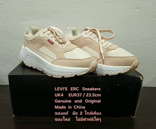 LEVI'S ERC Sneakers, Women's UK4 EU37(23.5cm) Original ของแท้ มือ 2 สภาพใกล้เคียงของใหม่, รองเท้า LEVI'S หนังผสมผ้า พื้นเต็ม ไม่มีตำหนิใดๆ รูปที่ 4