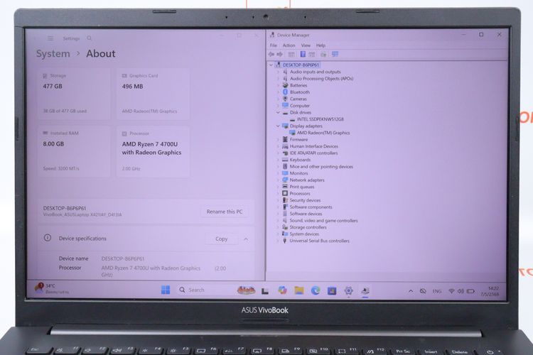 ASUS VIVOBOOK 14 Ryzen 7 4700U RAM8.512GB รูปที่ 2
