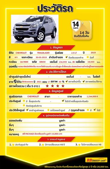 Chevrolet Trailblazer 2019 2.5 LT Utility-car ดีเซล ไม่ติดแก๊ส เกียร์อัตโนมัติ เทา รูปที่ 2