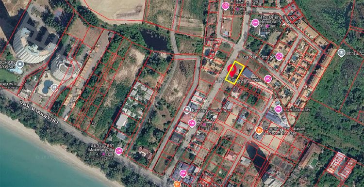 ขายด่วน ที่ดินใกล้หาดแม่รำพึง 215 ตร.ว. เดินไปทะเลได้ ทำเลสวย หน้ากว้าง เหมาะทำพูลวิลล่า,รีสอร์ท (บ้านเพ-ระยอง) รูปที่ 4