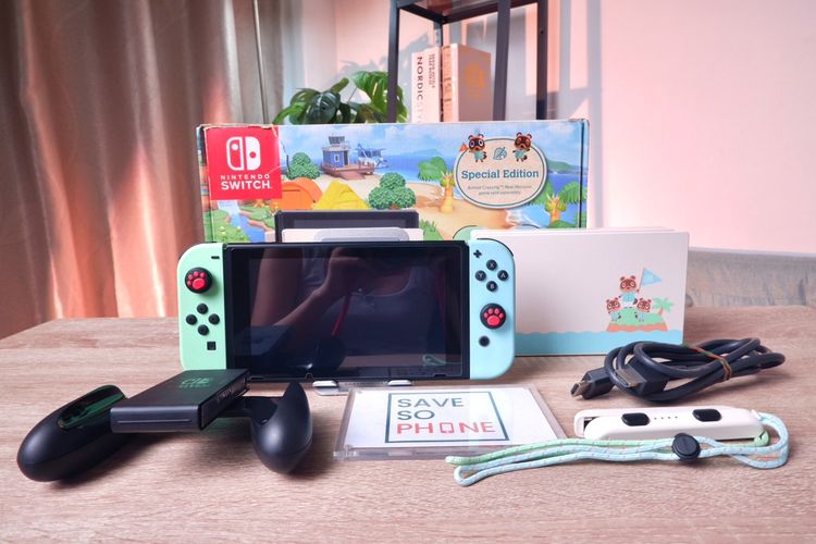 เกมส์นินเทนโด และอุปกรณ์ เชื่อมต่อไร้สายได้ Nintendo Switch V.2 Animal Crossing Edition เครื่องสวย ราคาเพียง 6,900.- มีประกันร้าน 60 วัน
