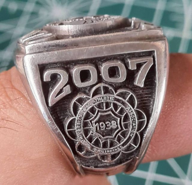 แหวนวินเทจ Basketball Championship UAAP ปีคศ.2007 เงินสเตอร์ลิง 925 (Sterling Silver 925) วงใหญ่ใส่สวย รูปที่ 5