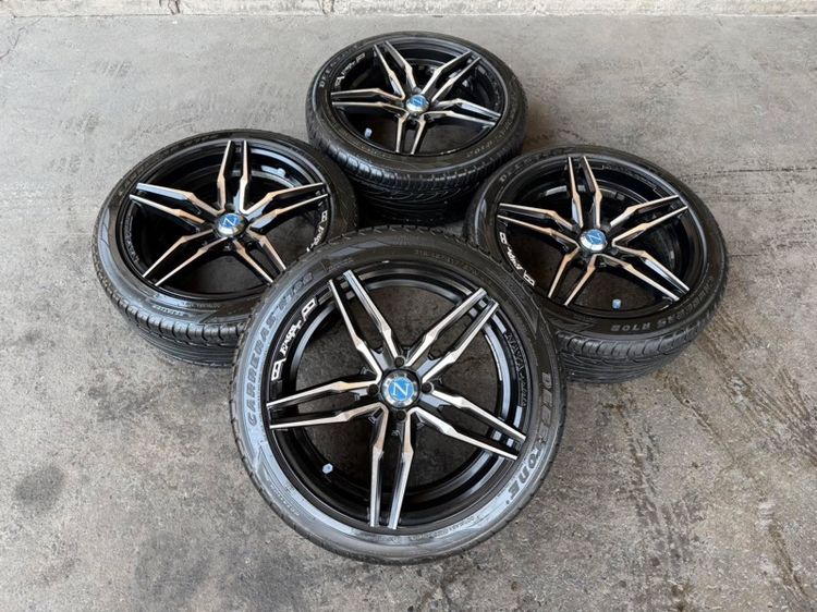 17" ล้อแม็กขอบ17 NAYA 4รู100 กว้าง7.5 ออฟ40 มีรอยตามการใช้งาน พร้อมยางDEESTONE215-45-17 ปี23 ปีแท้