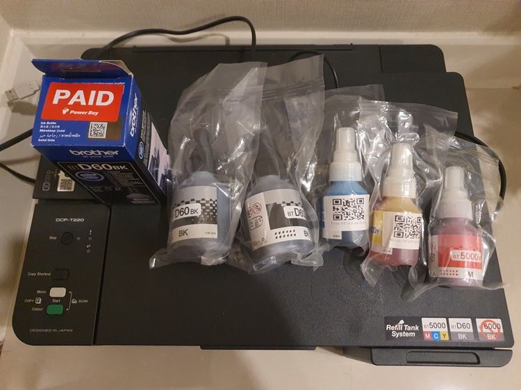พริ้นเตอร์แบบหมึก brother Printer รุ่น dcp-t220 พร้อมหมึกครบชุด