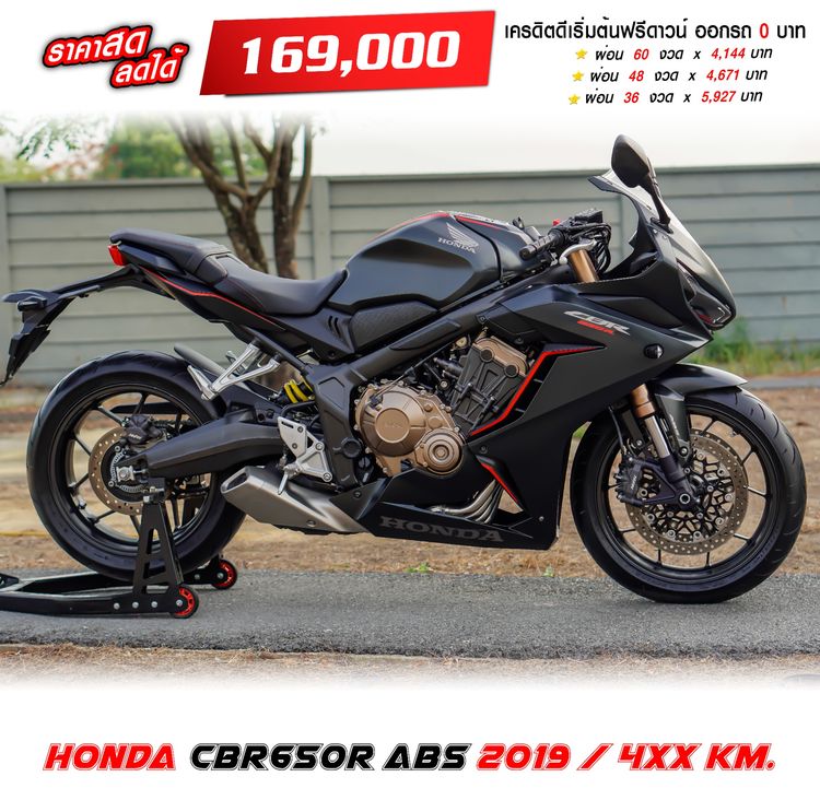 HONDA CBR650R 2019 วิ่ง 4xx km. เริ่มต้นฟรีดาวน์
