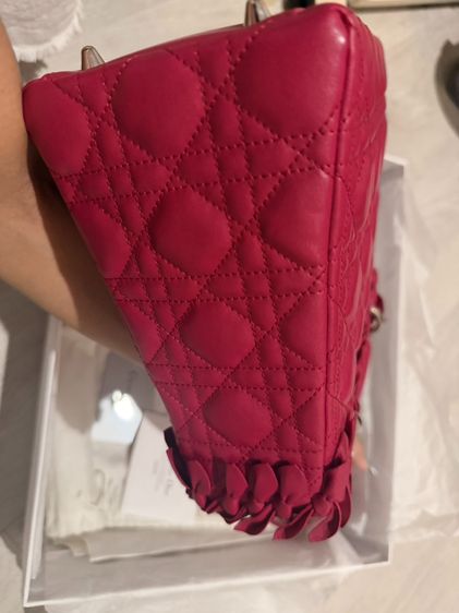 small lady dior bag with strap garance red cannage รูปที่ 5