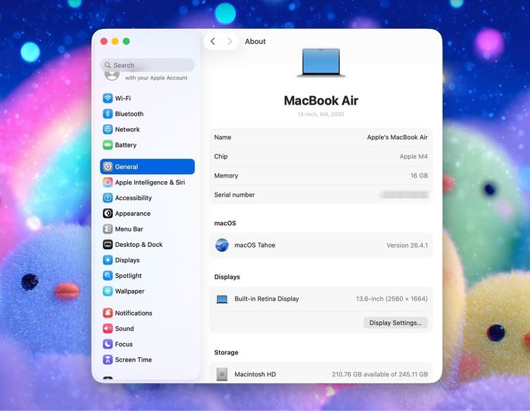MacBook Air 13.6-inch M4 2025 Ram16GB SSD256GB SkyBlue apple care 29 April 2027  รูปที่ 12