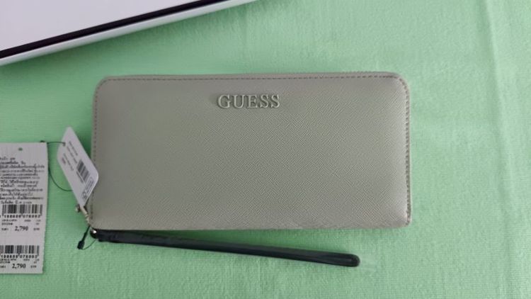 หญิง หนัง PU ขายกระเป๋าสตางค์ Guess ใบยาว สีเขียว