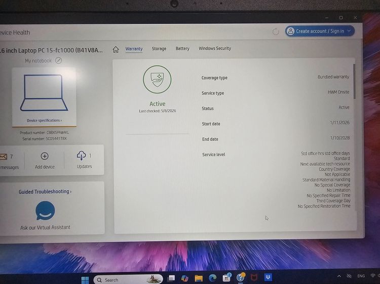 HP 15 Ryzen5 7535Hs+Ram16ddr5 +15.6" FHD IPS เครื่องสวย 4 เดือน รูปที่ 8