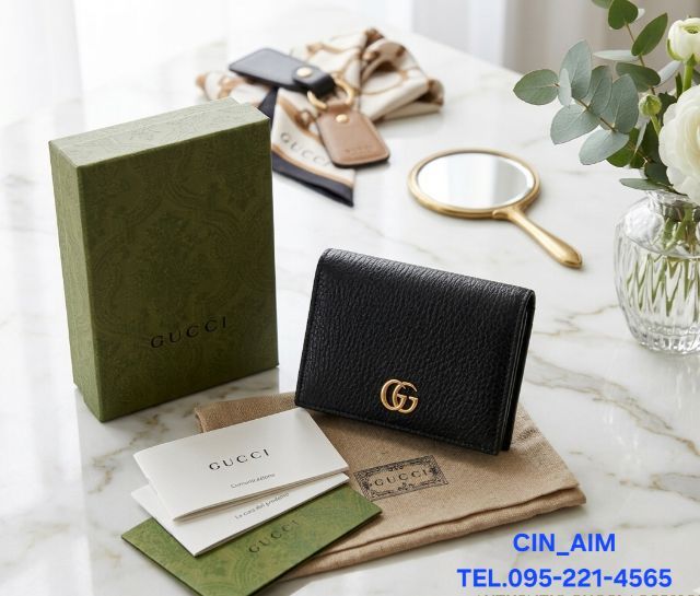 หญิง ดำ หนังแท้ อื่นๆ GG Marmont small wallet

