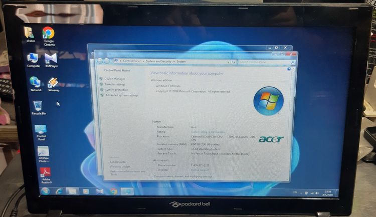 Notebook Packard Bell PEW 92 รูปที่ 3