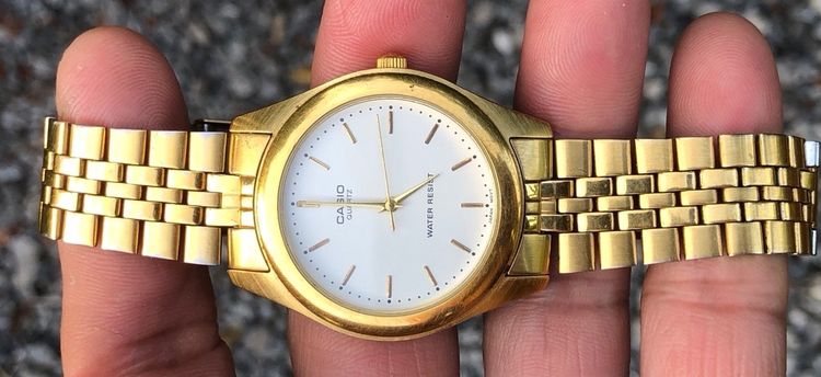 CASIO WATER RESIST เรือนทองหน้าขาวเข็มดาบ รูปที่ 3