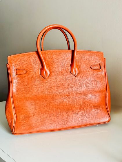 Used BK35 Orange PHW Stamp M กระเป๋ากว้าง 35 ซม รูปที่ 3