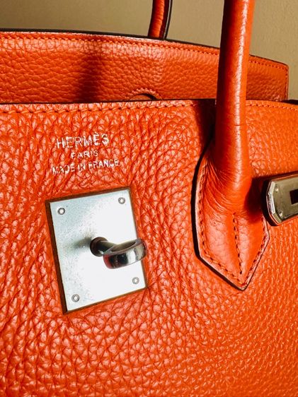 Used BK35 Orange PHW Stamp M กระเป๋ากว้าง 35 ซม รูปที่ 8