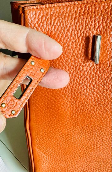 Used BK35 Orange PHW Stamp M กระเป๋ากว้าง 35 ซม รูปที่ 6