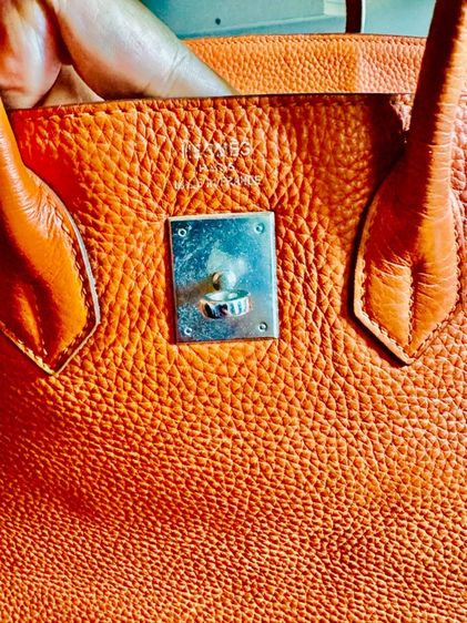 Used BK35 Orange PHW Stamp M กระเป๋ากว้าง 35 ซม รูปที่ 10