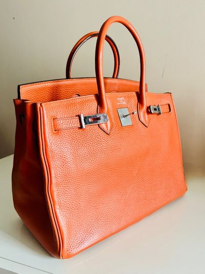 Used BK35 Orange PHW Stamp M กระเป๋ากว้าง 35 ซม รูปที่ 5