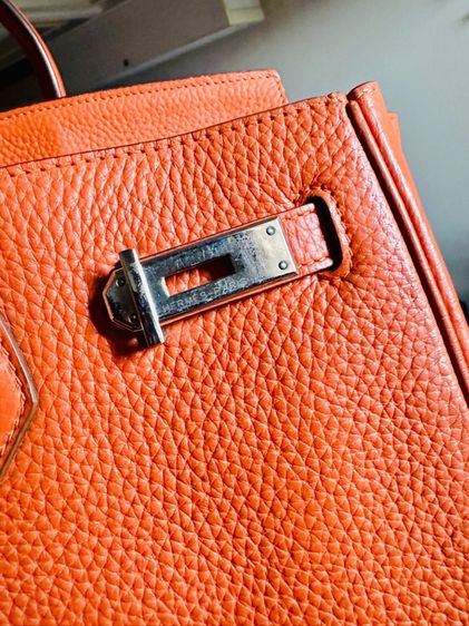 Used BK35 Orange PHW Stamp M กระเป๋ากว้าง 35 ซม รูปที่ 13