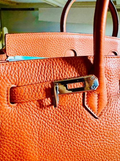Used BK35 Orange PHW Stamp M กระเป๋ากว้าง 35 ซม รูปที่ 11