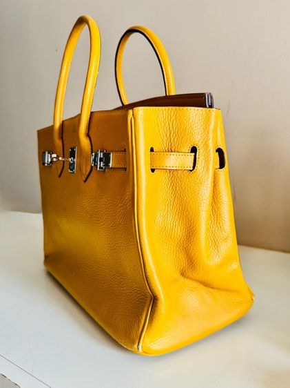 BK35 Yellow Soleil PHW Stamp M Bag หนังแข็ง อะไหล่สวย รูปที่ 4