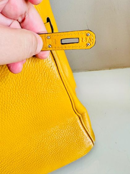 BK35 Yellow Soleil PHW Stamp M Bag หนังแข็ง อะไหล่สวย รูปที่ 15
