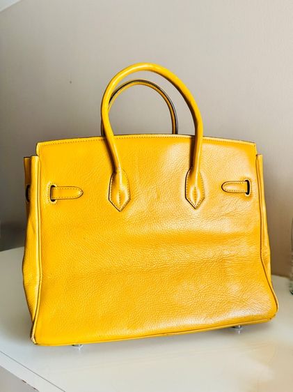 BK35 Yellow Soleil PHW Stamp M Bag หนังแข็ง อะไหล่สวย รูปที่ 6