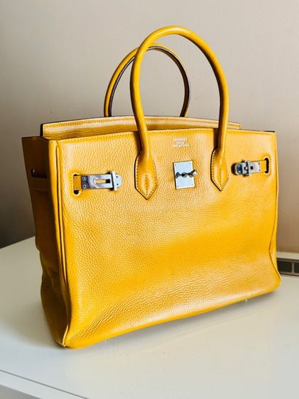 BK35 Yellow Soleil PHW Stamp M Bag หนังแข็ง อะไหล่สวย รูปที่ 17