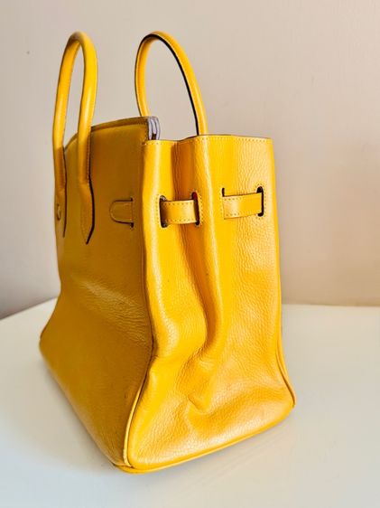 BK35 Yellow Soleil PHW Stamp M Bag หนังแข็ง อะไหล่สวย รูปที่ 2