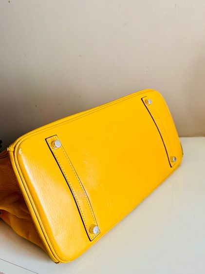 BK35 Yellow Soleil PHW Stamp M Bag หนังแข็ง อะไหล่สวย รูปที่ 7