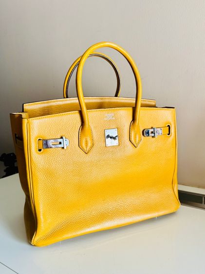 ไม่ระบุ เหลือง หนังเทียม BK35 Yellow Soleil PHW Stamp M Bag หนังแข็ง อะไหล่สวย